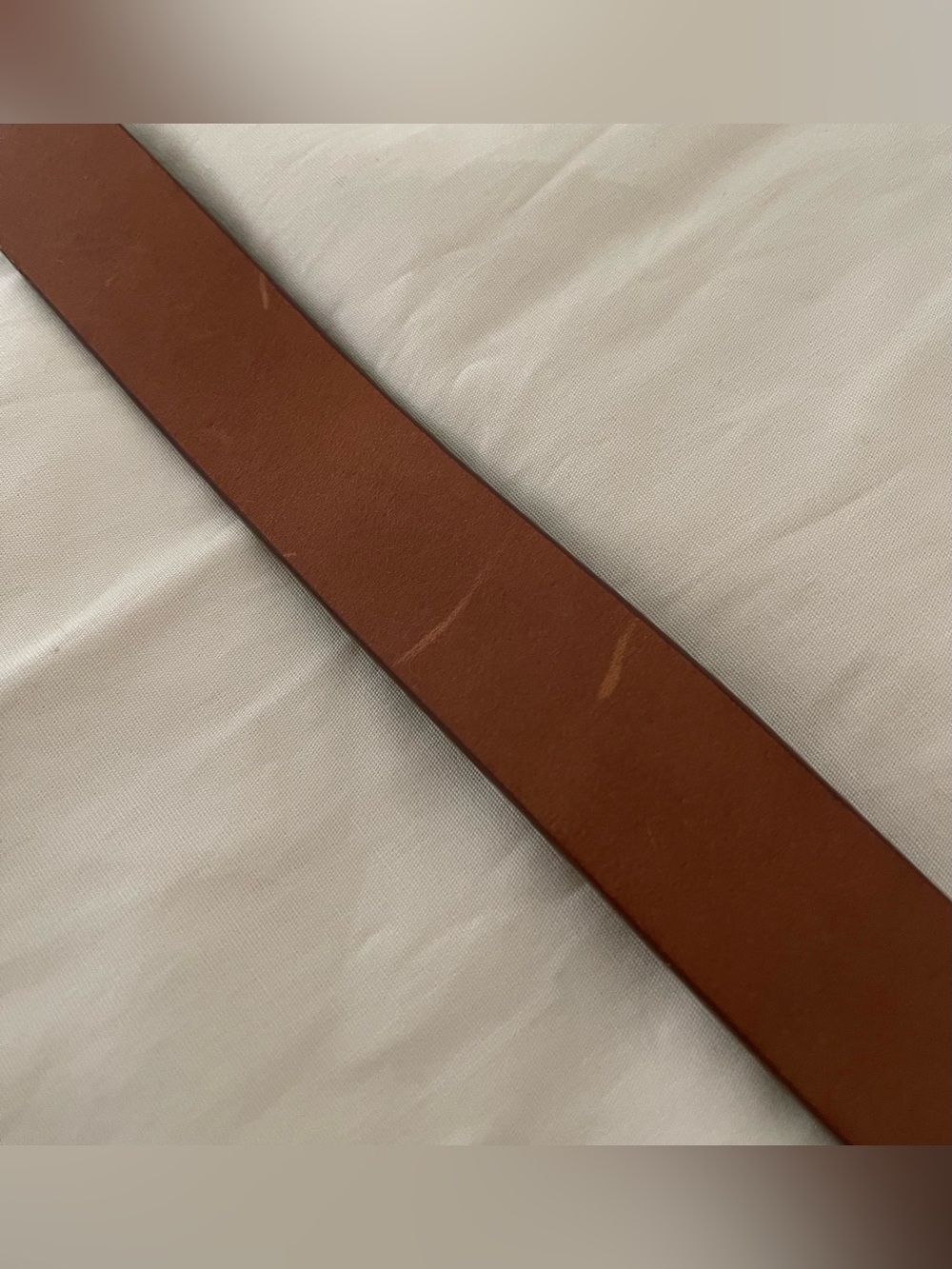 J. CREW Brown Leather Belt with Brass Buckle Men’s Size 32 - Picture 5 of 6